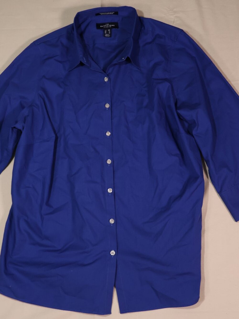 Lands' End Women's 3/4 Sleeve Broadcloth Button Up
